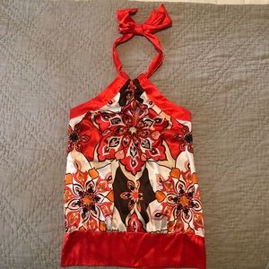Silk Bebe floral halter top